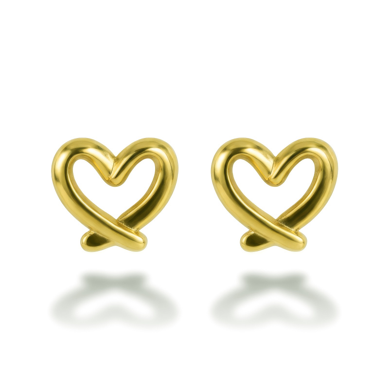 Emily Westwood Pozlacené náušnice Srdíčka Veloura EWE260780G