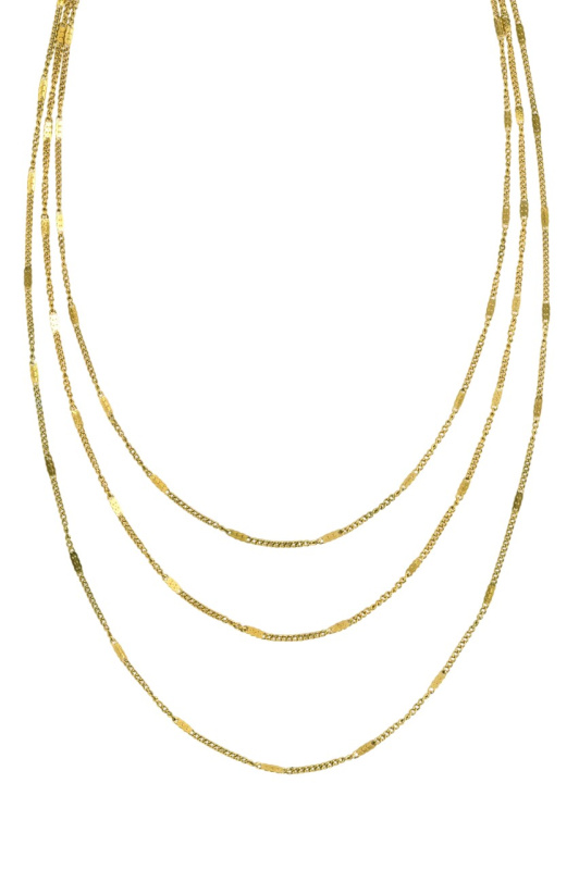 Marc Malone Trojitý pozlacený náhrdelník Velmira Gold MCN260630G