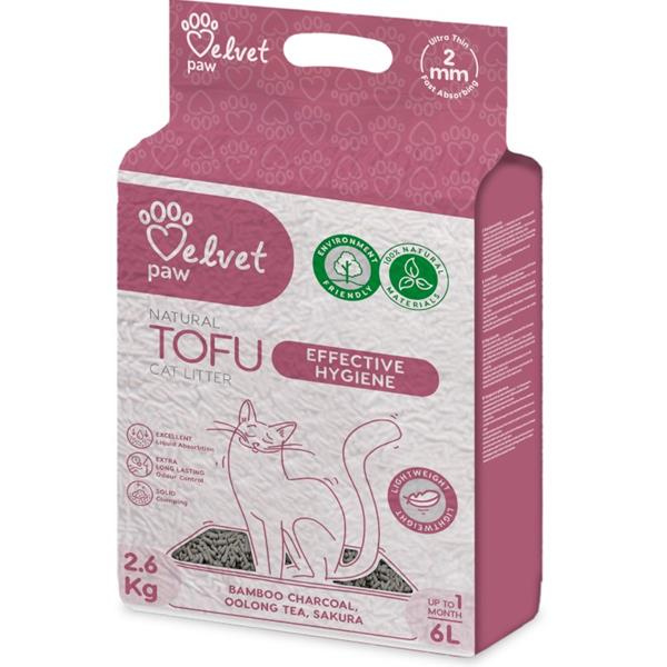 Podestýlka cat Velvet Paw Tofu Effective hygiene 6l /2,6kg
