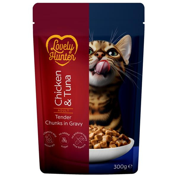 Lovely Hunter Cat kapsička Adult Chicken/Tuna 300 g
