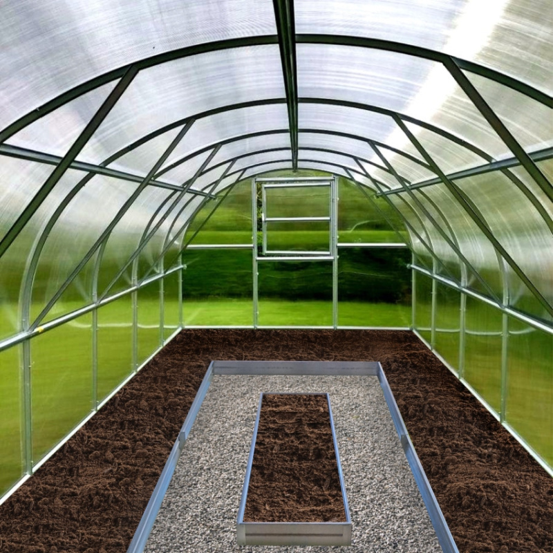 KlasikGreenhouse Sada vyvýšených záhonů pro skleníky Frux , Weisa s šířkou 3m