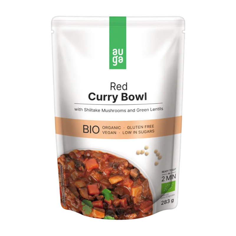 Auga BIO Red curry bowl s červeným kari kořením, houbami shiitake a čočkou