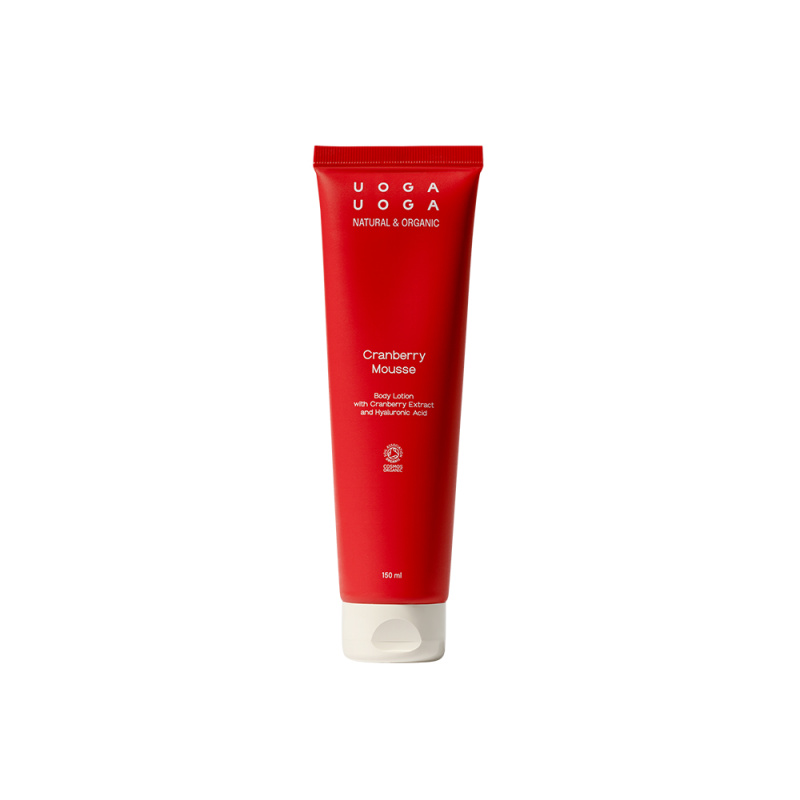 UOGA UOGA Hydratační tělový krém Cranberry Mousse s brusinkami a kyselinou hyaluronovou, 150 ml