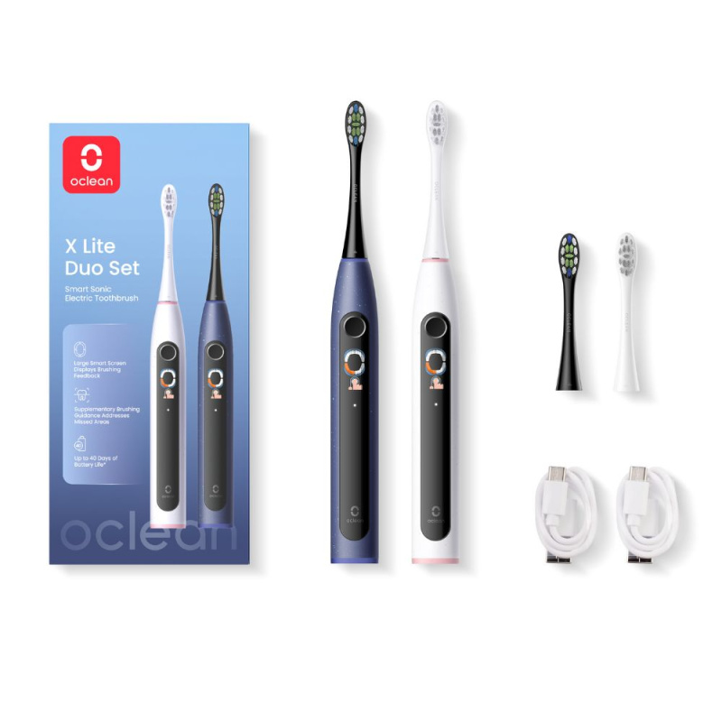 Oclean X Lite Duo Set sonický zubní kartáček + náhradní hlavice Blue+Grey