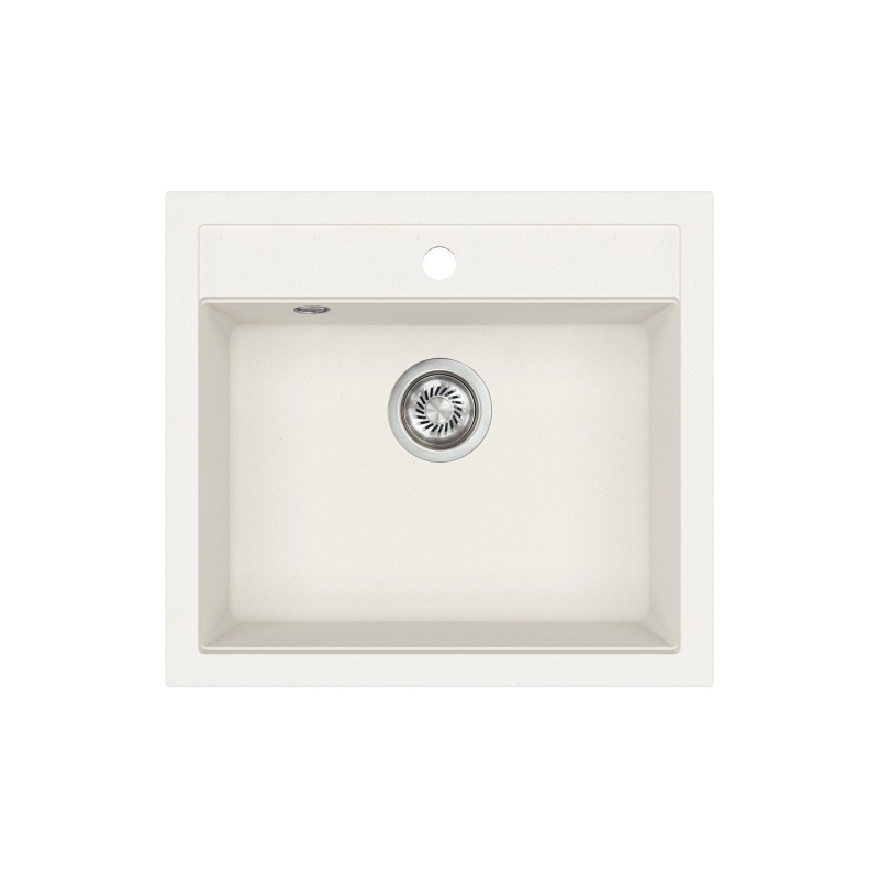 Helika Vestavný granitový dřez Quadro, bílá, 56 x 51 cm