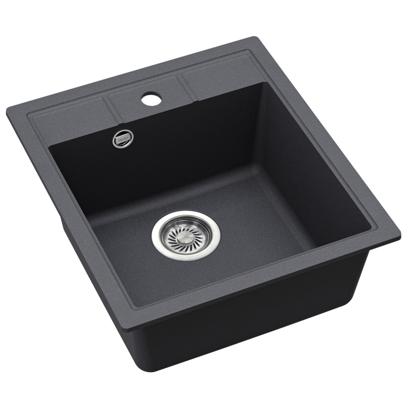 Helika Vestavný granitový dřez Nova, grafitová, 46 x 51 cm