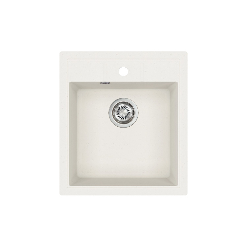 Helika Vestavný granitový dřez Nova, bílá, 46 x 51 cm