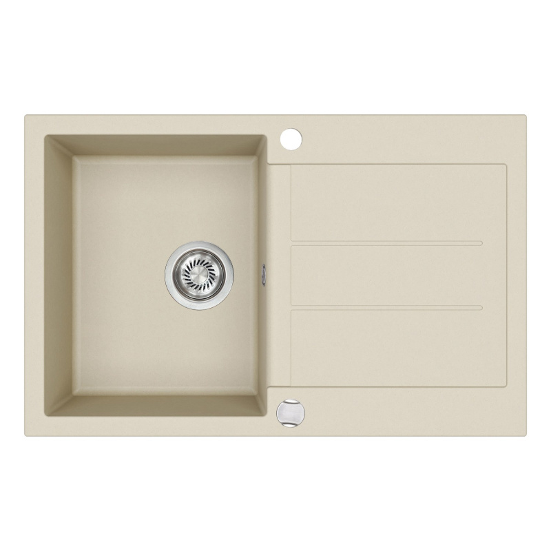 Helika Vestavný granitový dřez Tesa, slonová kost, 78 x 50 cm