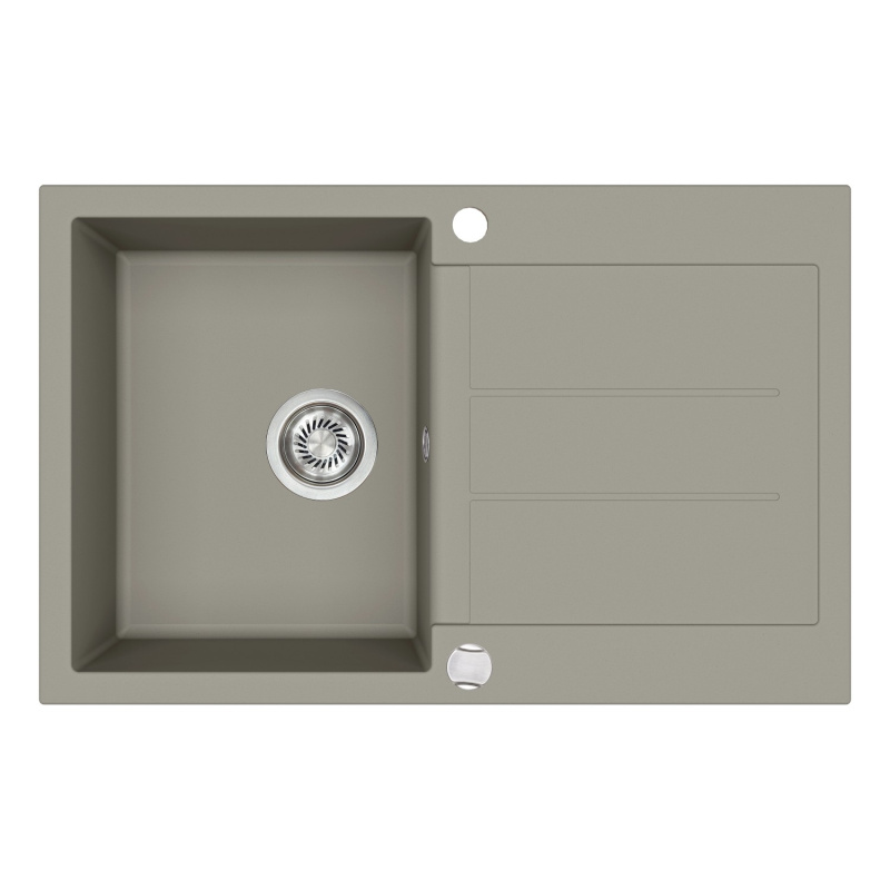 Helika Vestavný granitový dřez Tesa, betonově šedá, 78 x 50 cm