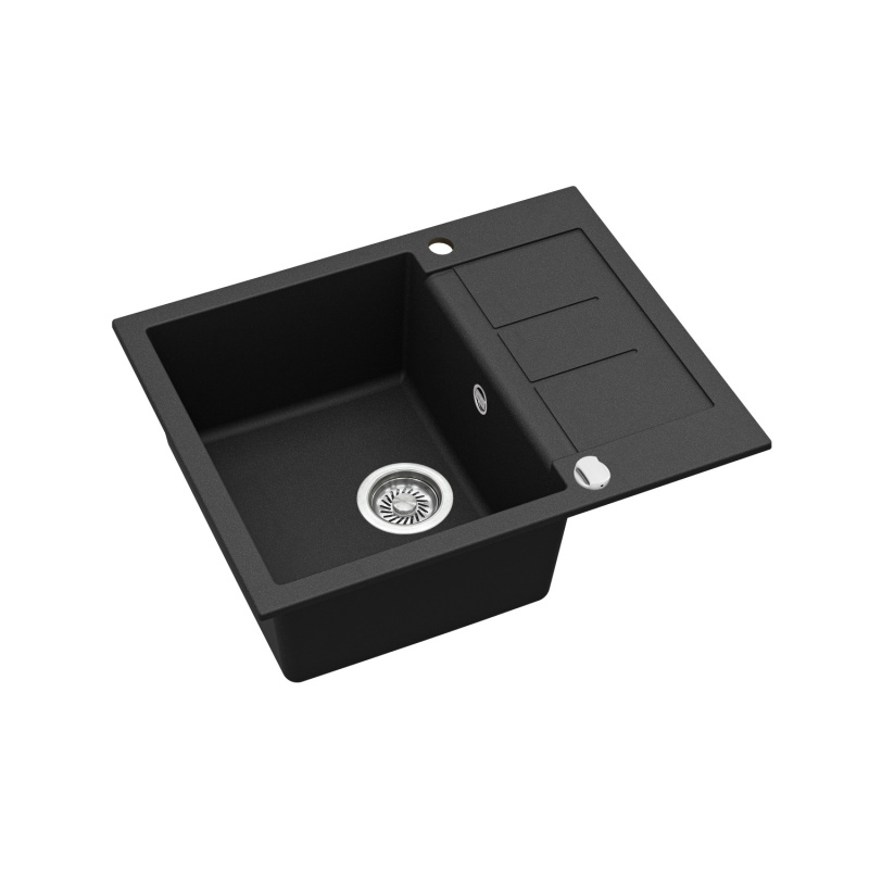 Helika Vestavný granitový dřez Tesa, černá, 62 x 50 cm