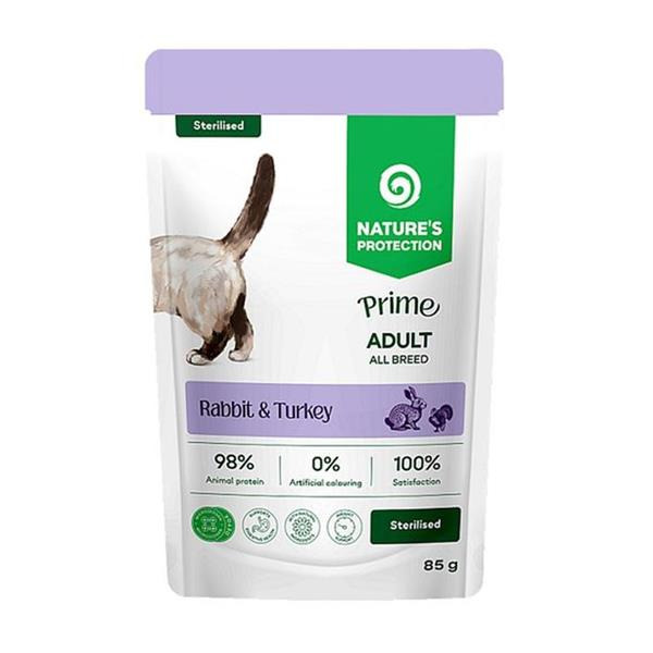 Nature's Protection Prime Cat kapsička Sterilised Rabbit & Turkey 85 g
