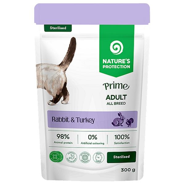Nature's Protection Prime Cat kapsička Sterilised Rabbit & Turkey 300 g