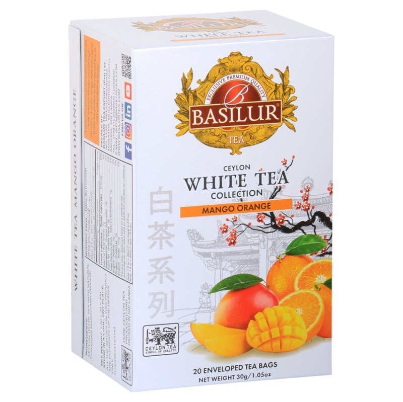 Basilur Ceylon White Tea Collection - bílý čaj - mango a pomeranč