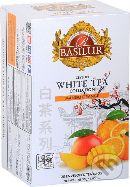 Basilur Ceylon White Tea Collection - bílý čaj - mango a pomeranč