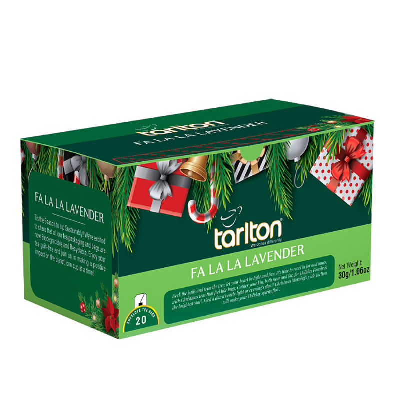 TARLTON Christmas fa la la lavender zelený čaj s levandulí 20 sáčků