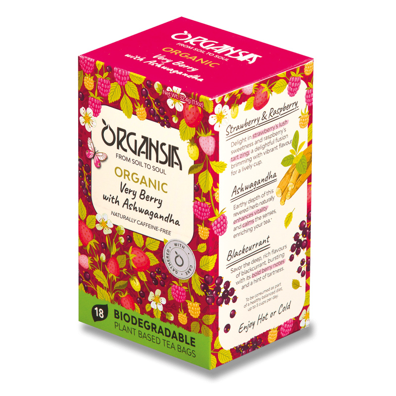 ORGANSIA Very berry with ashwagandha ovocno-bylinný čaj BIO 18 sáčků
