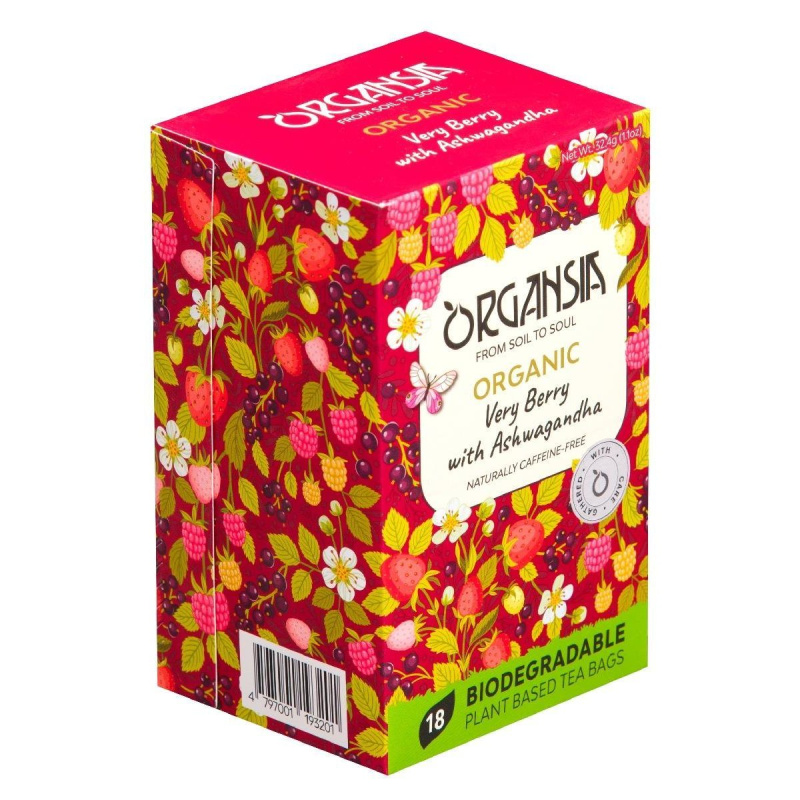 ORGANSIA Very berry with ashwagandha ovocno-bylinný čaj BIO 18 sáčků