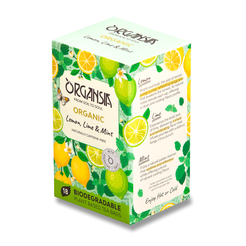 ORGANSIA Lemon lime & mint ovocno-bylinný čaj BIO 18 sáčků