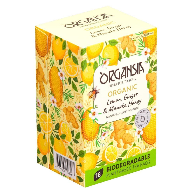 ORGANSIA Lemon ginger & Manuka honey ovocno-bylinný čaj BIO 18 sáčků