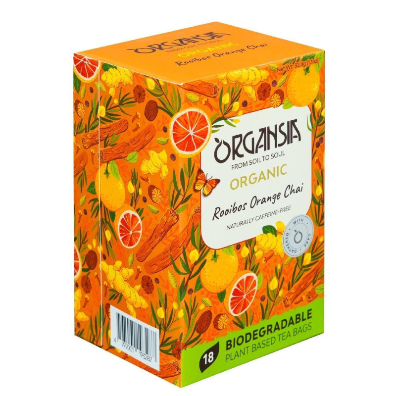 ORGANSIA Rooibos orange chai ovocno-bylinný čaj BIO 18 sáčků