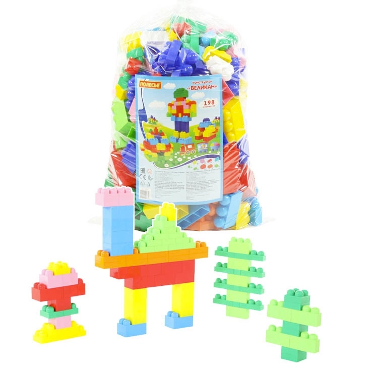 velká stavebnice jumbo – maxi plastové kostky pro nejmenší, 198 dílů