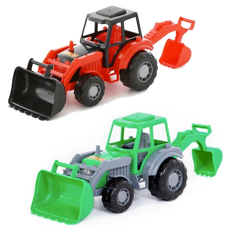 Plastový traktor s nakladačem a bagrem