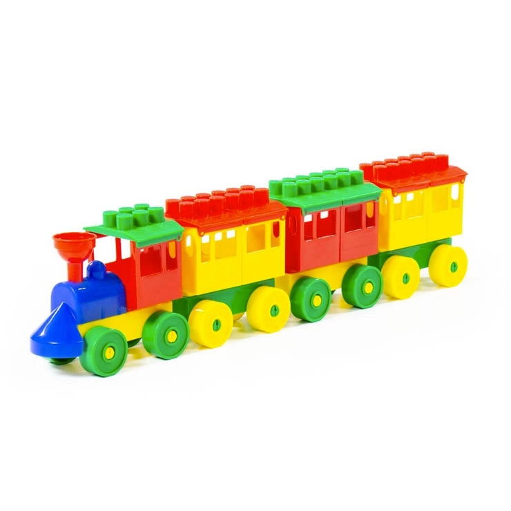 Plastový stavebnicový vláček se 3 vagony