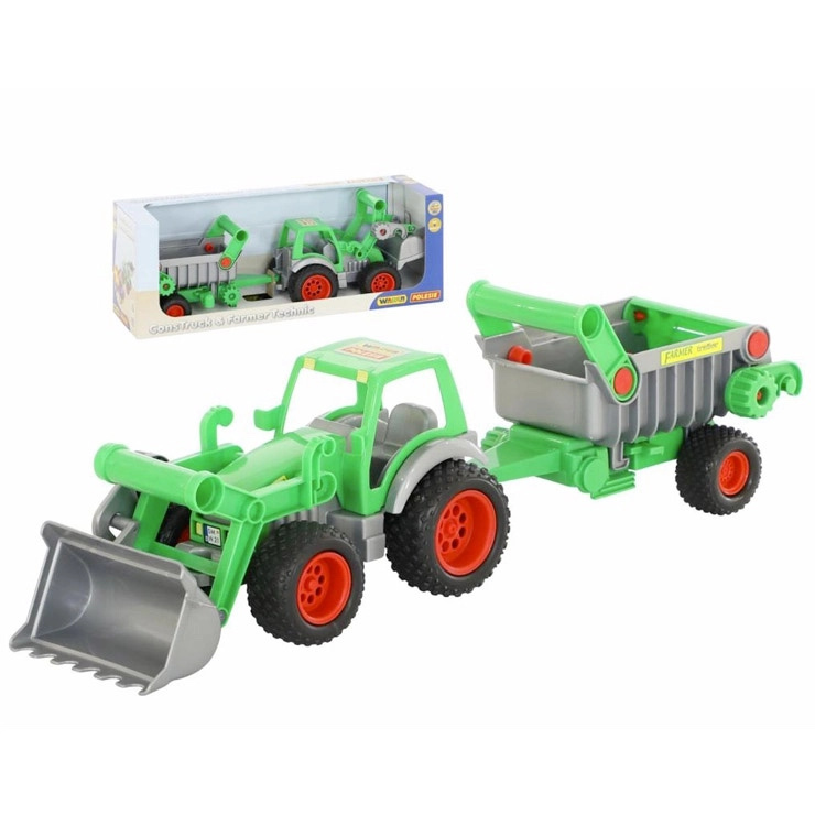 Wader traktor farmář s nakladačem a přívěsem