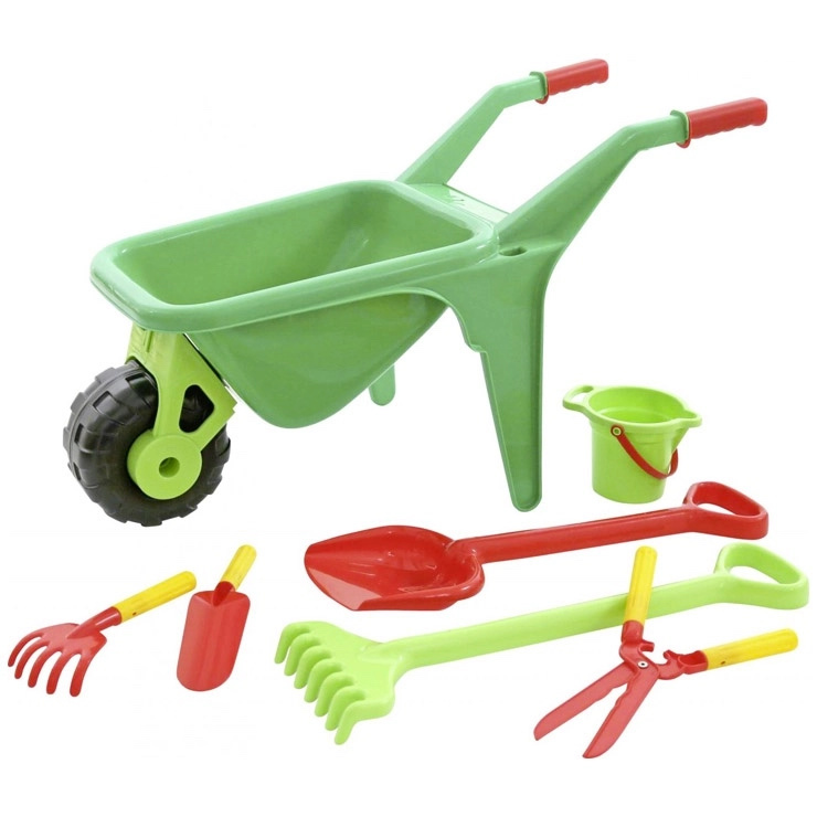 sada zahradníkův kolečko s náčiním pro děti