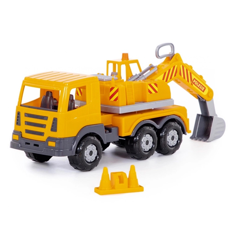 Plastový bager Auto Prestíž 43 cm – otočné rameno a mechanická lopata