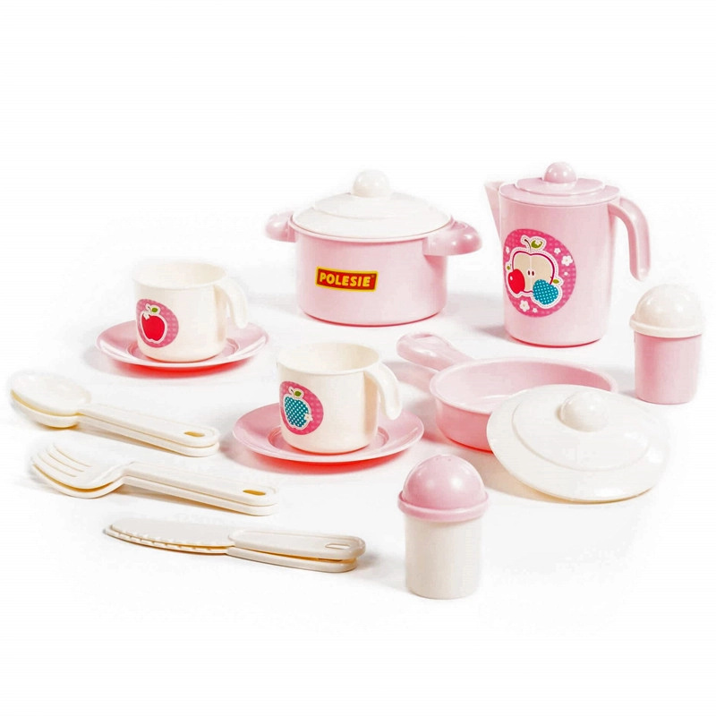 Růžová kuchyňská sada pro dvě osoby