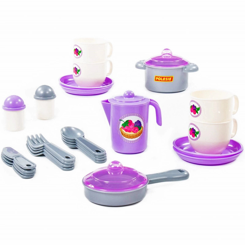 fialová jídelní sada pro dva