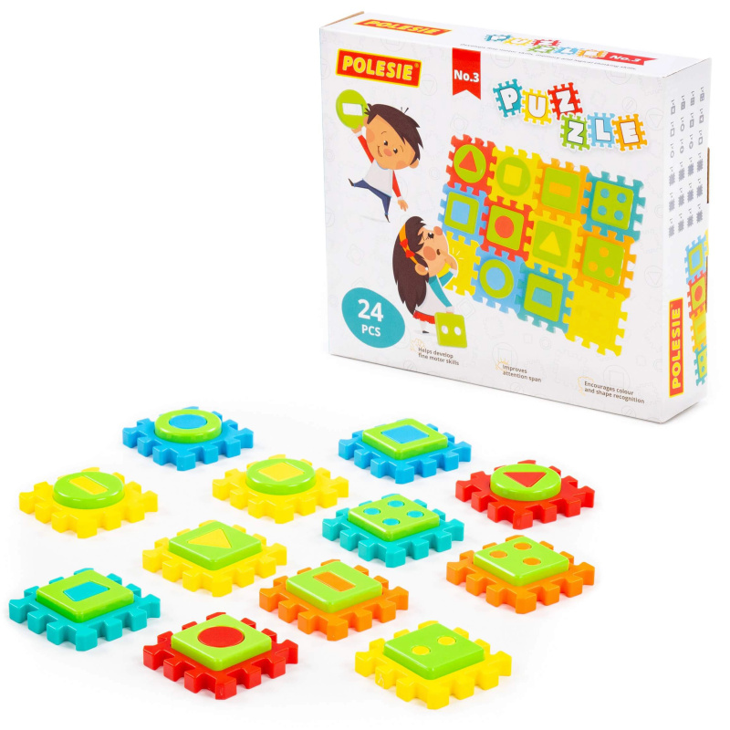 Dětské vkládací puzzle s tvary 24 dílků v krabičce
