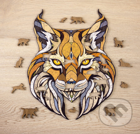 Drevené puzzle – Rys veľkosť M (craft box) - puzzle z kategorie 3D puzzle