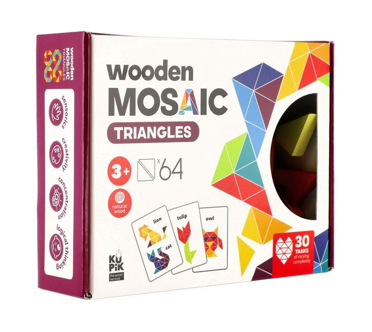 Teddies Mozaika dřevo 64 ks