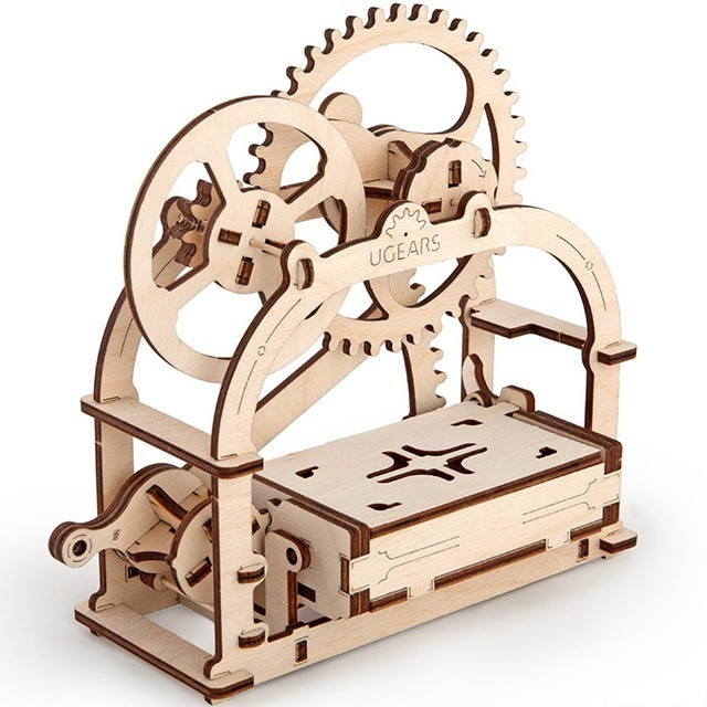 Ugears 3D puzzle - Mechanická krabička 61 dílků