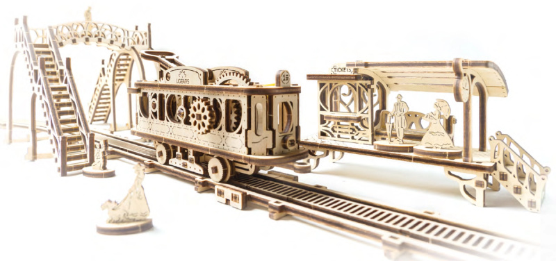 Ugears 3D mechanické puzzle Tramvajová linka 284 ks