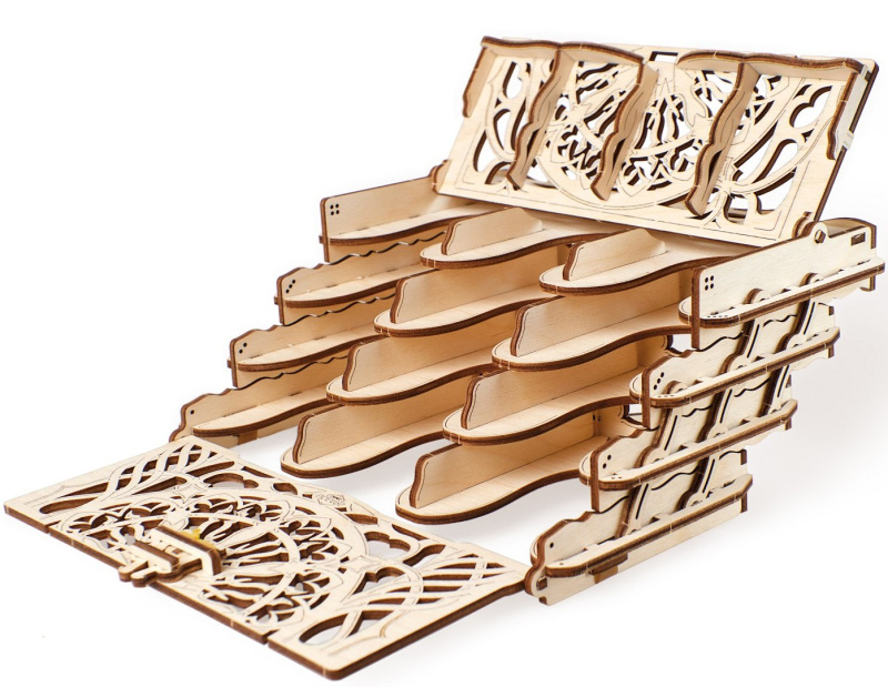 Kazeta na sběratelské karty Ugears 3D dřevěné mechanické puzzle
