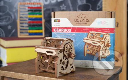 Ugears 3D dřevěné mechanické puzzle STEM výuková převodovka