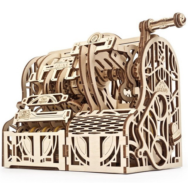 Ugears 3D dřevěné mechanické puzzle Pokladna