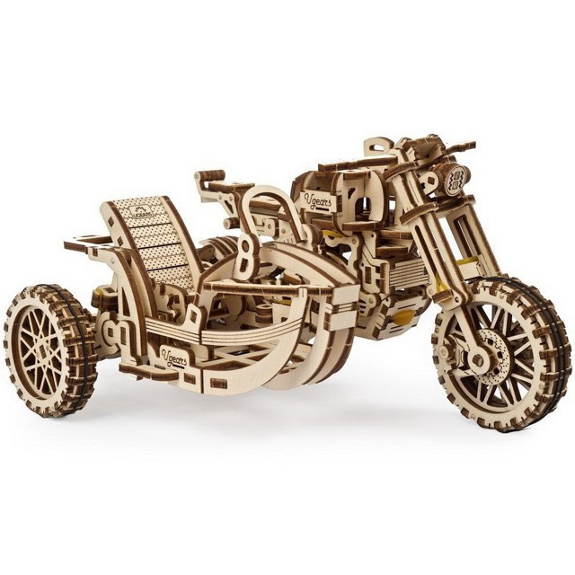 Ugears 3D puzzle Motorka s vozíkem 380 kusů