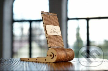 Ugears 3D dřevěné mechanické puzzle Skládací stojan na telefon
