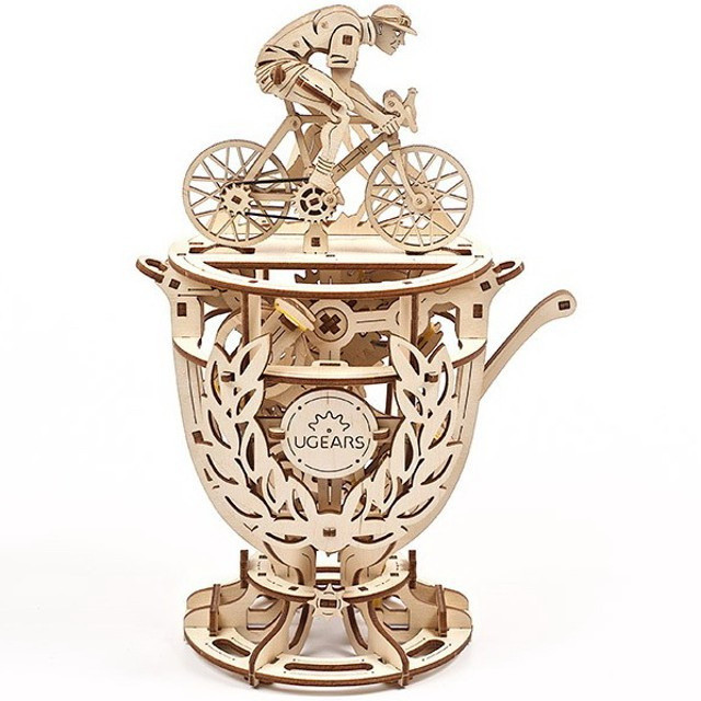 Ugears 3D dřevěné mechanické puzzle Samohybný cyklista