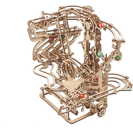 Ugears 3D dřevěné mechanické puzzle Kuličková dráha řetězová