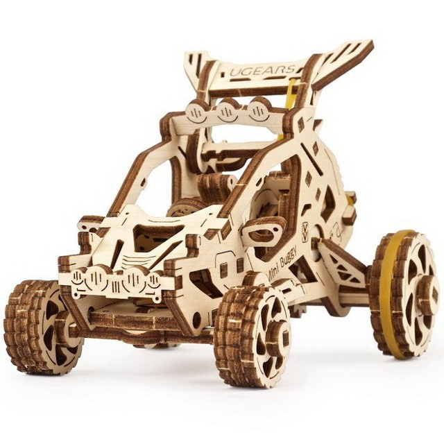 Ugears 3D dřevěné mechanické puzzle Mini bugina