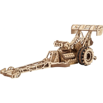 Ugears 3D dřevěné mechanické puzzle Závodní auto (dragster)
