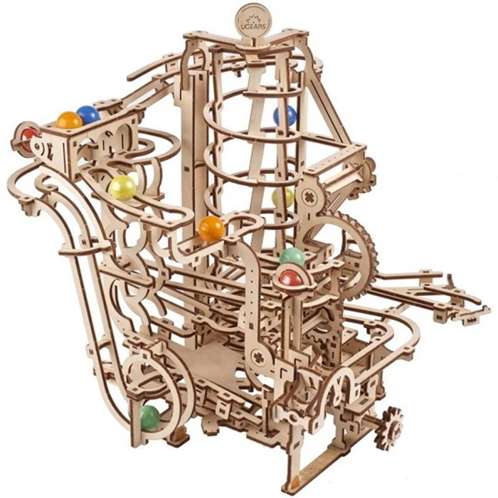 3D mechanický model - Kuličková dráha se spirálovým zdvihem (Ugears)