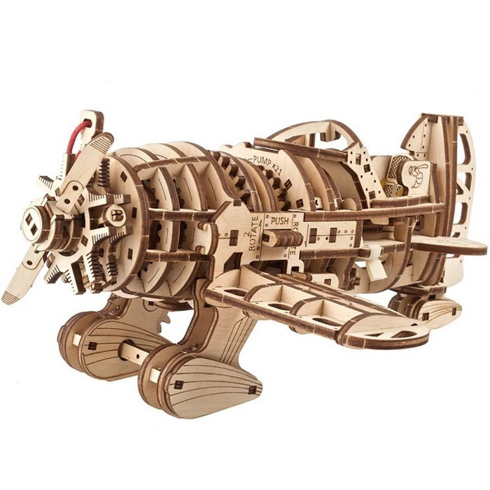 Ugears 3D mechanické puzzle Letadlo Mad Hornet 354 ks