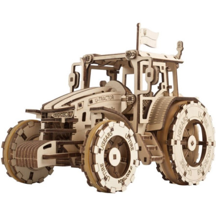 Ugears 3D dřevěné mechanické puzzle Traktor vítězí