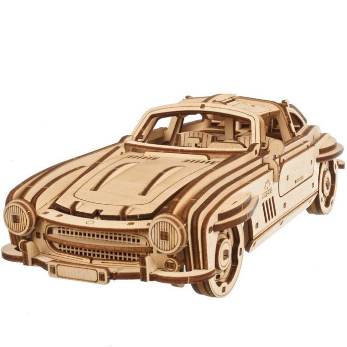 Ugears 3D dřevěné mechanické puzzle Auto Winged Sports Coupe